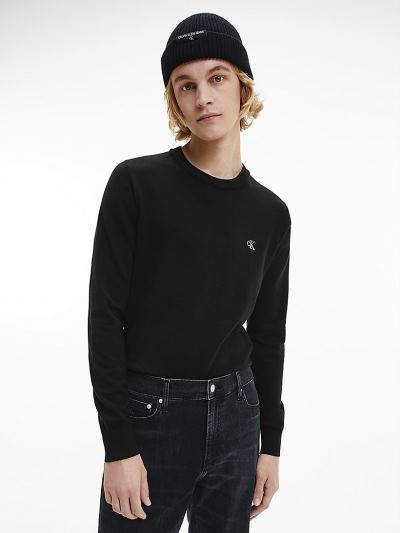 Calvin Klein Ruhák HU564580 | Calvin Klein Cotton Stretch Férfi Pulóver Fekete